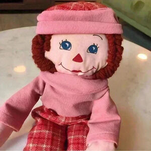 Mid-century mod handmade  Raggedy Ann doll with hand sewn 60s outfit